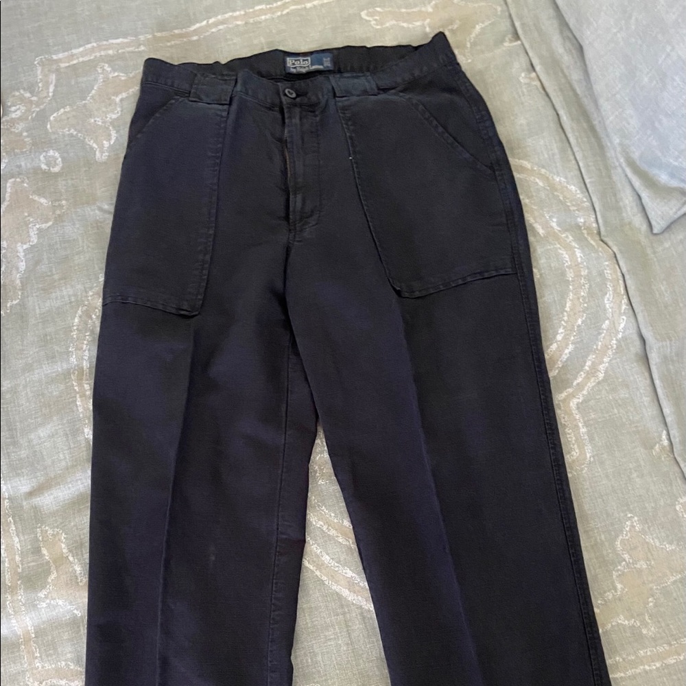 Polo Black Linen Pants